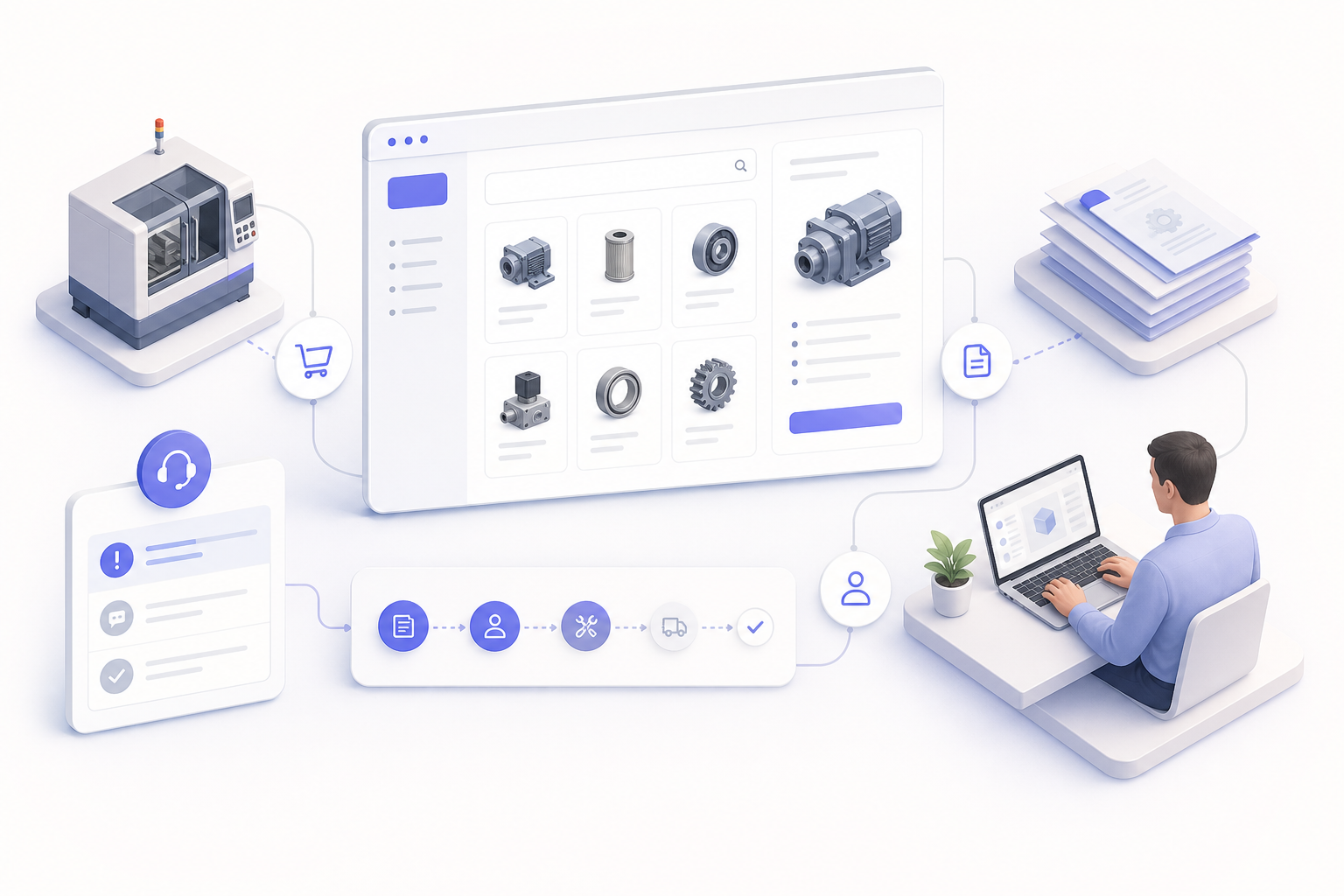 B2B-Serviceportal für Hersteller: Wie Ersatzteile, Reklamationen und Dokumente im Self-Service zusammenfinden