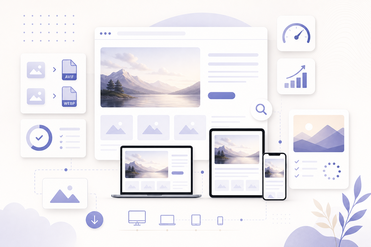 Bildoptimierung für Unternehmenswebsites: Wann AVIF, WebP, srcset und Lazy Loading Performance und SEO wirklich verbessern