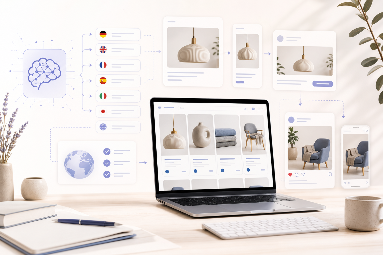 KI für Übersetzungen und Lokalisierung im E-Commerce: Wie Teams Shop-Content, Produktdaten und Social Media sauber über Märkte skalieren