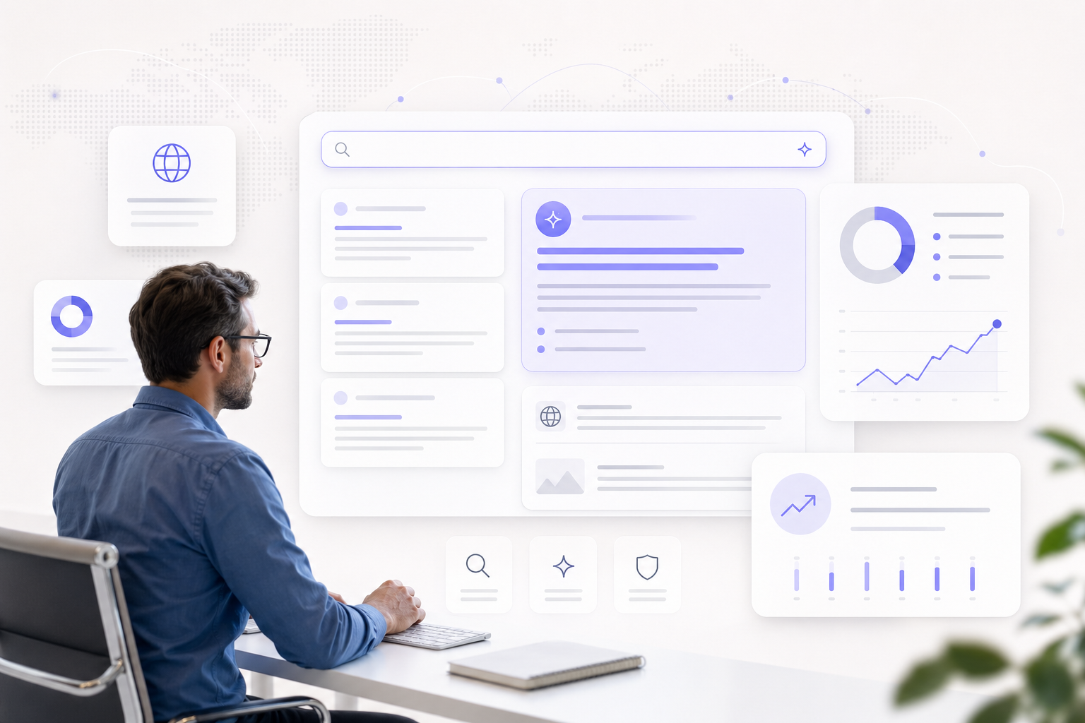 GEO SEO Headerbild für KI-Sichtbarkeit, AI Overviews und generative Suche