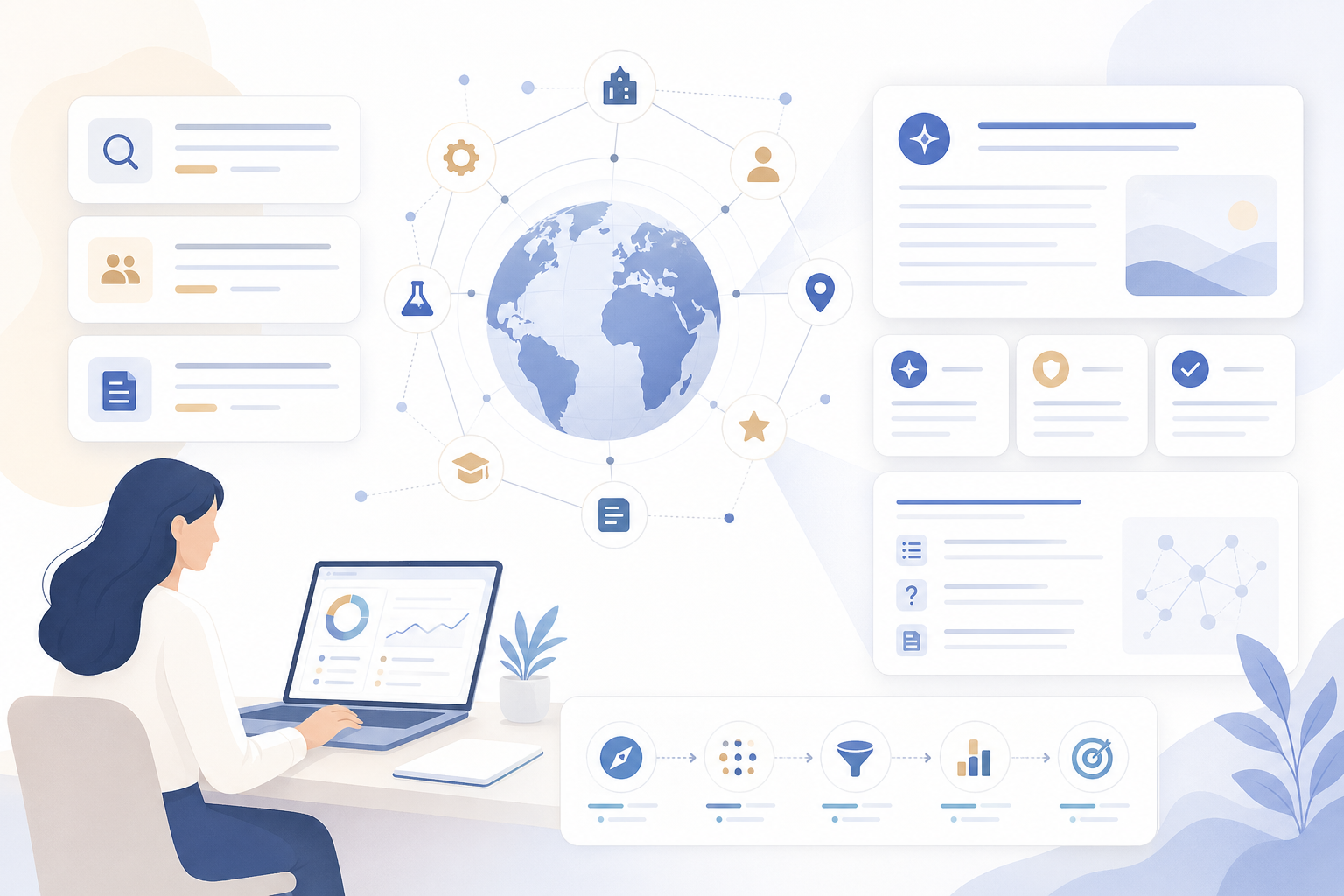 Interne Verlinkung und Themencluster für Glossar, KI SEO und GEO