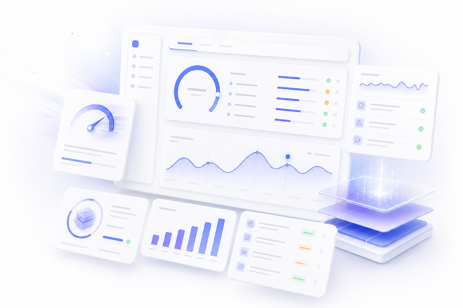 Website Performance Optimierung Illustration für performante Website und Website Optimierung