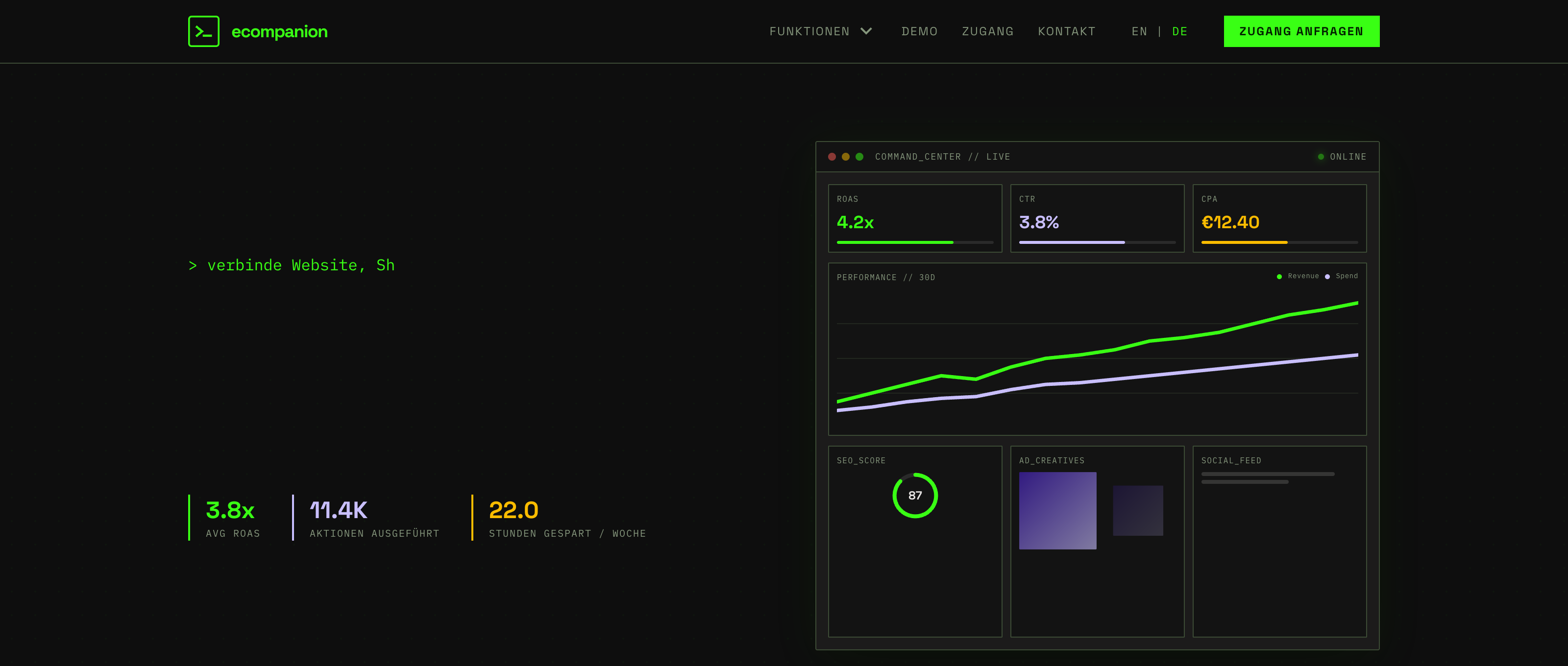 Screenshot von ecompanion.io