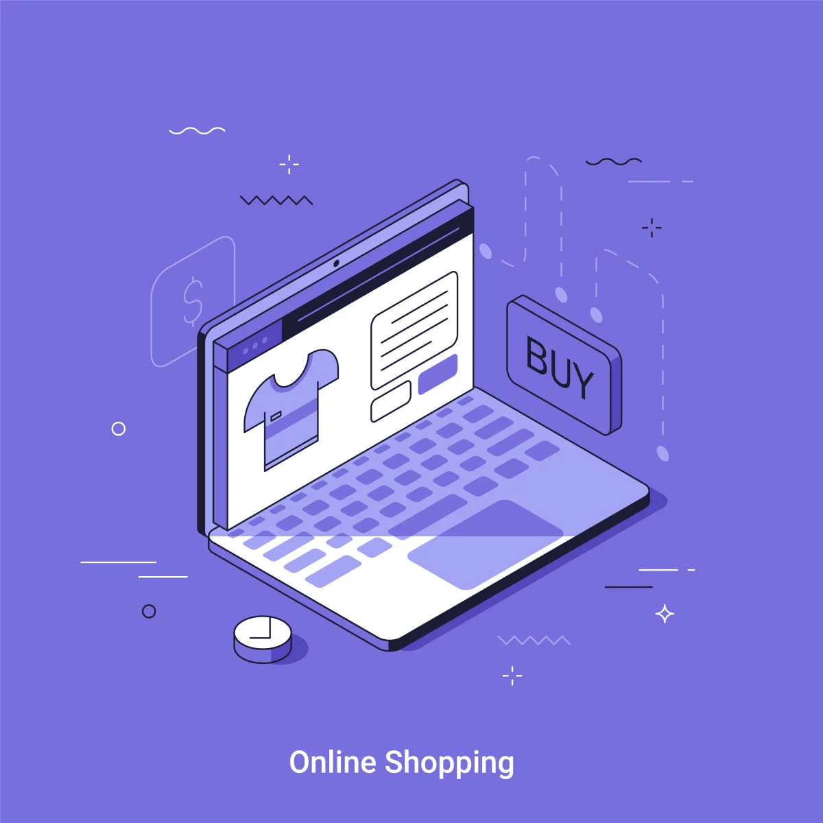 Multichannel E-Commerce – Illustration eines Online-Shops auf einem Laptop