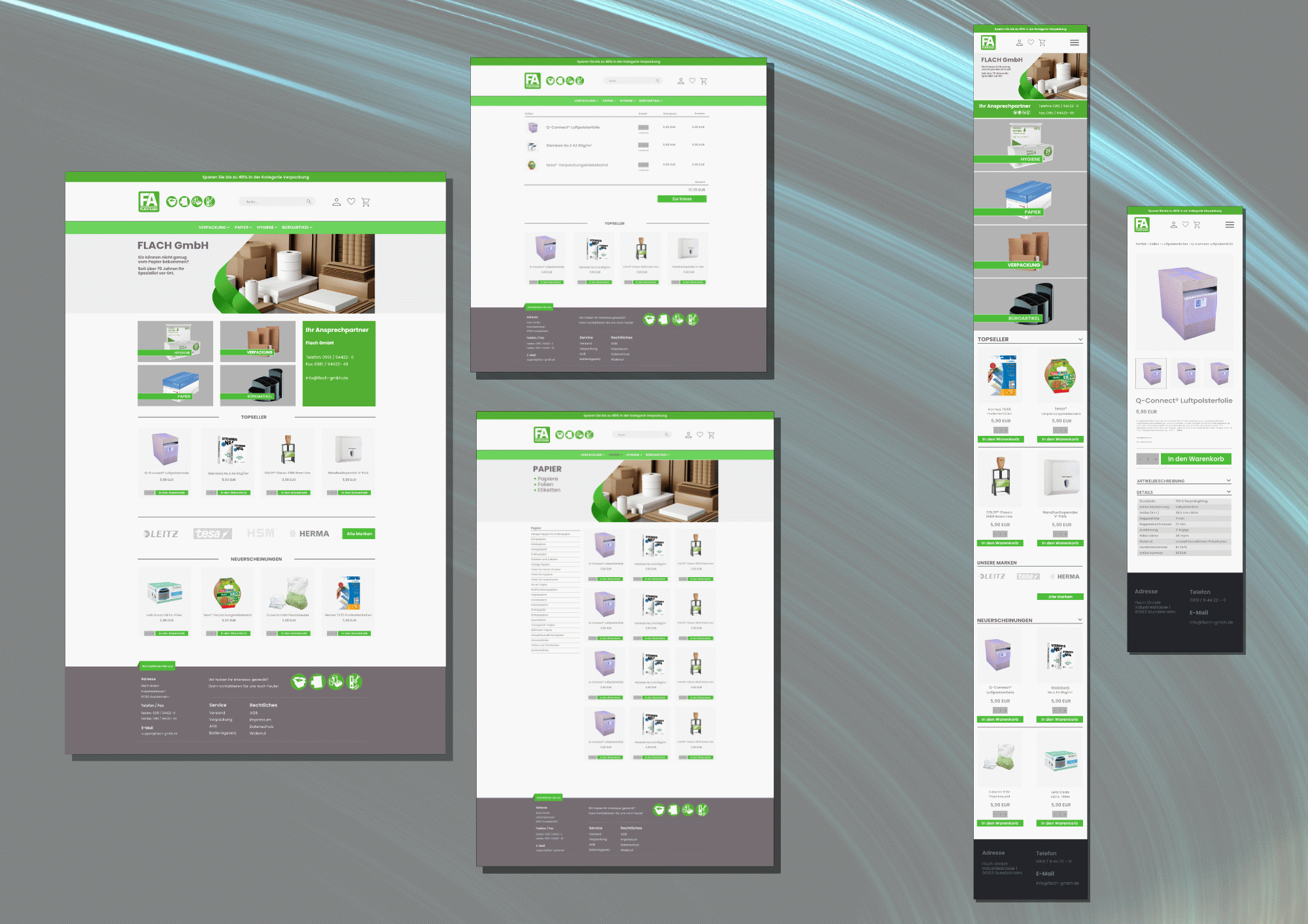 UX/UI-Design – B2B Onlineshop Papierindustrie